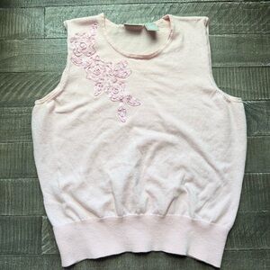 Elegant Pink Floral Tank Top